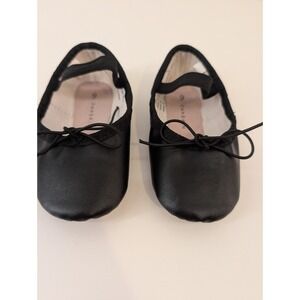 Danskin Toddler Girl's Ballet Jazz Dance Slippers Shoes Black Size 9 Leather